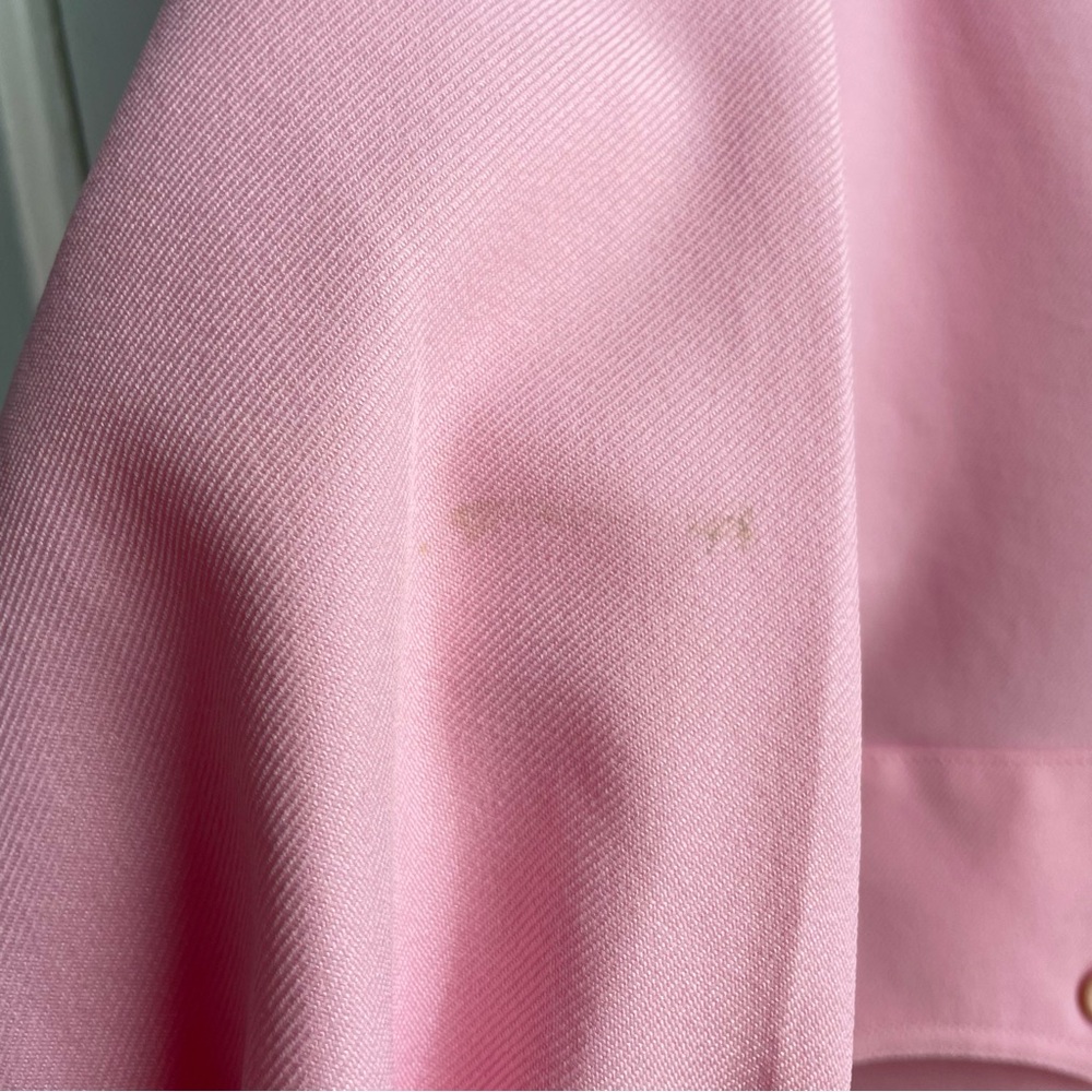 Vintage 70s Bubblegum Pink Dagger Collar Leisure Suit, 4-Pocket Jacket - Picture 6 of 11